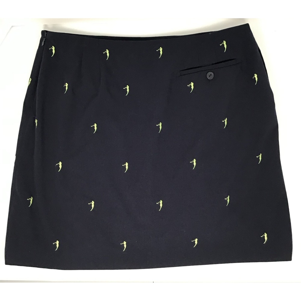 EP Pro Golf Skort Women's Size 12 Pleated Navy Blue Lime Green Golfer Silhouette - Picture 3 of 7